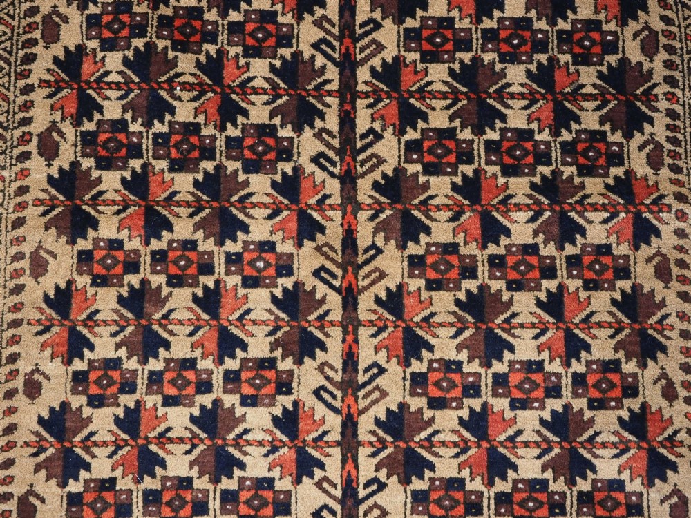 ANTIQUE BALUCH PRAYER RUG, CAMEL GROUND WITH TREE OF LIFE, CIRCA 1900. View VIII