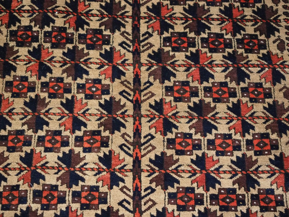 ANTIQUE BALUCH PRAYER RUG, CAMEL GROUND WITH TREE OF LIFE, CIRCA 1900. View X