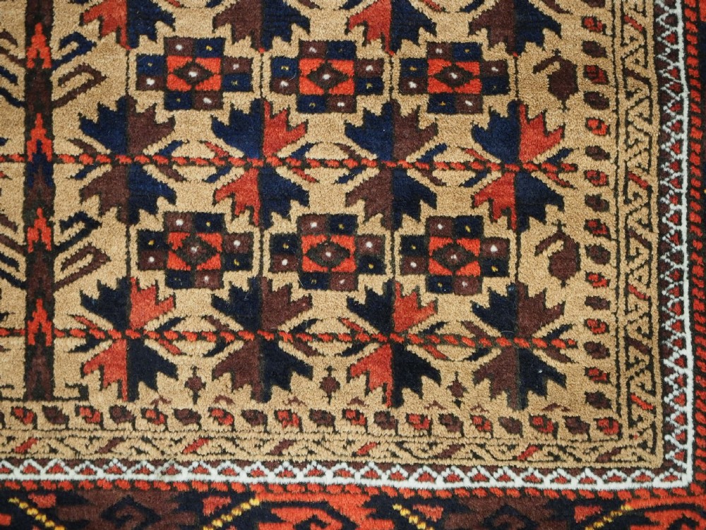ANTIQUE BALUCH PRAYER RUG, CAMEL GROUND WITH TREE OF LIFE, CIRCA 1900. View XI