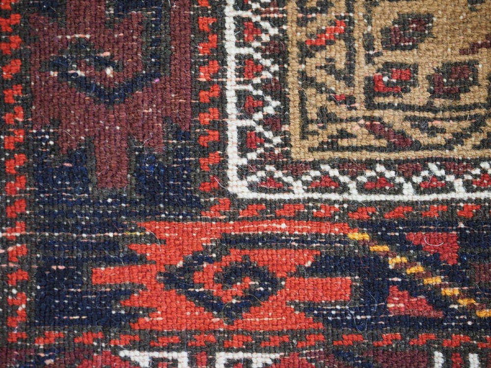 ANTIQUE BALUCH PRAYER RUG, CAMEL GROUND WITH TREE OF LIFE, CIRCA 1900. View XIII