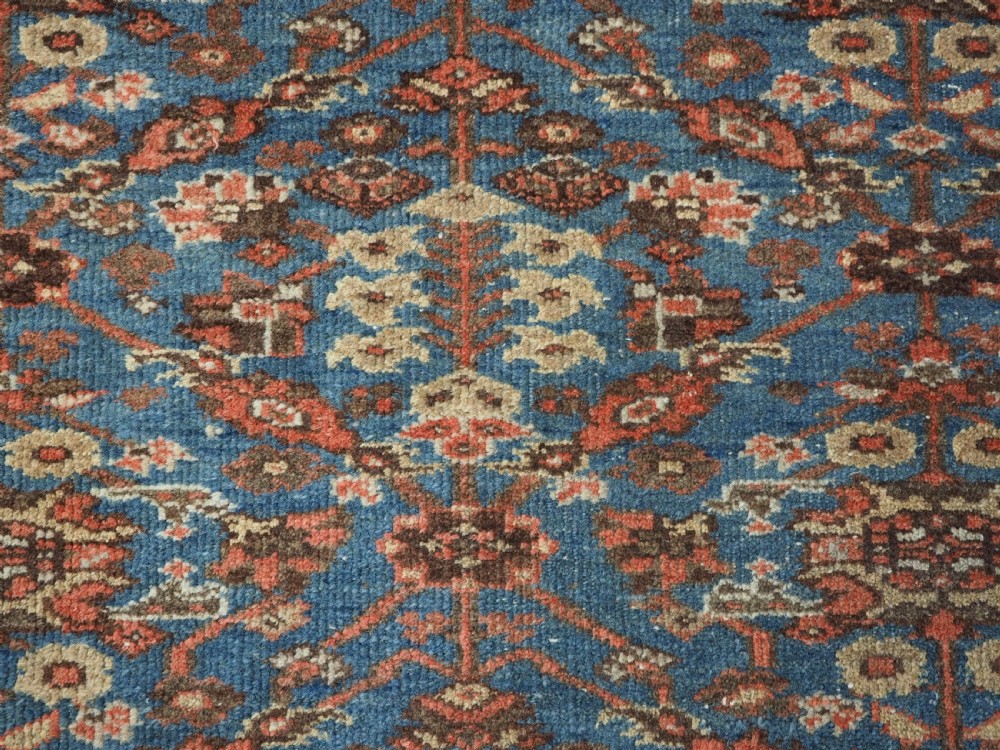 ANTIQUE ZIEGLER RUG WITH SHRUB DESIGN, POWDER BLUE GROUND, CIRCA 1890. View XI