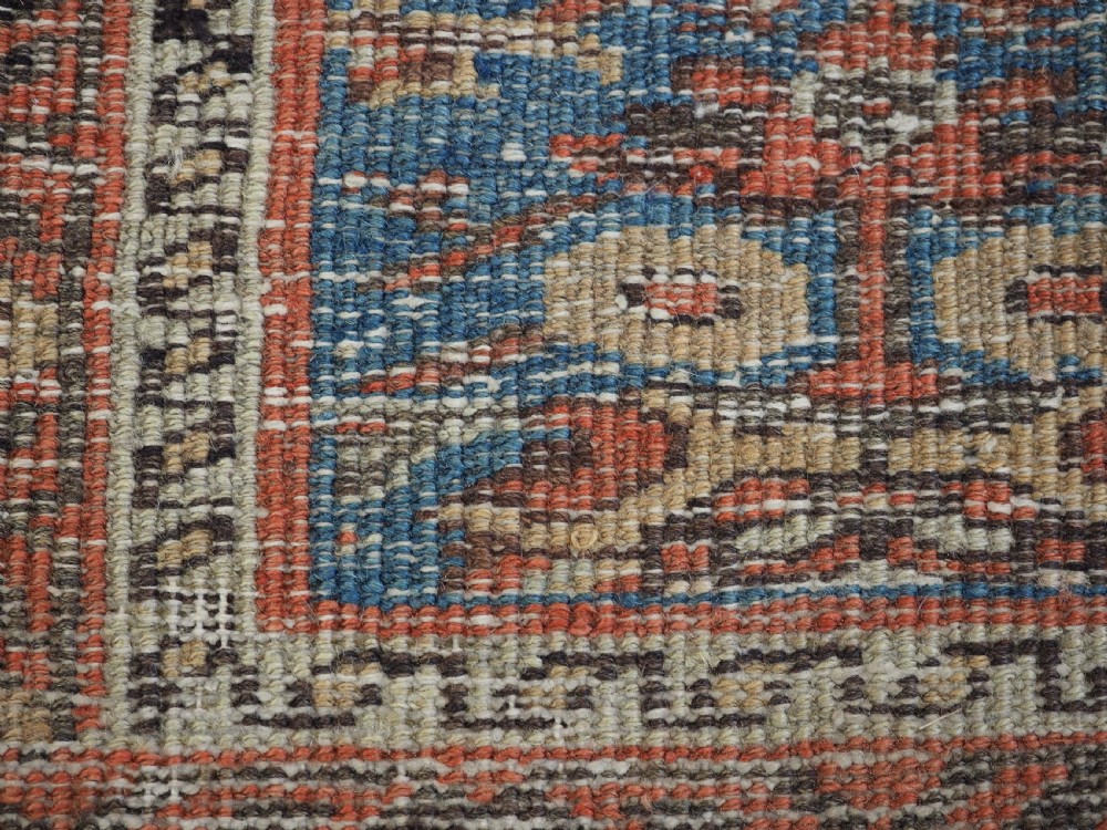 ANTIQUE ZIEGLER RUG WITH SHRUB DESIGN, POWDER BLUE GROUND, CIRCA 1890. View XIII