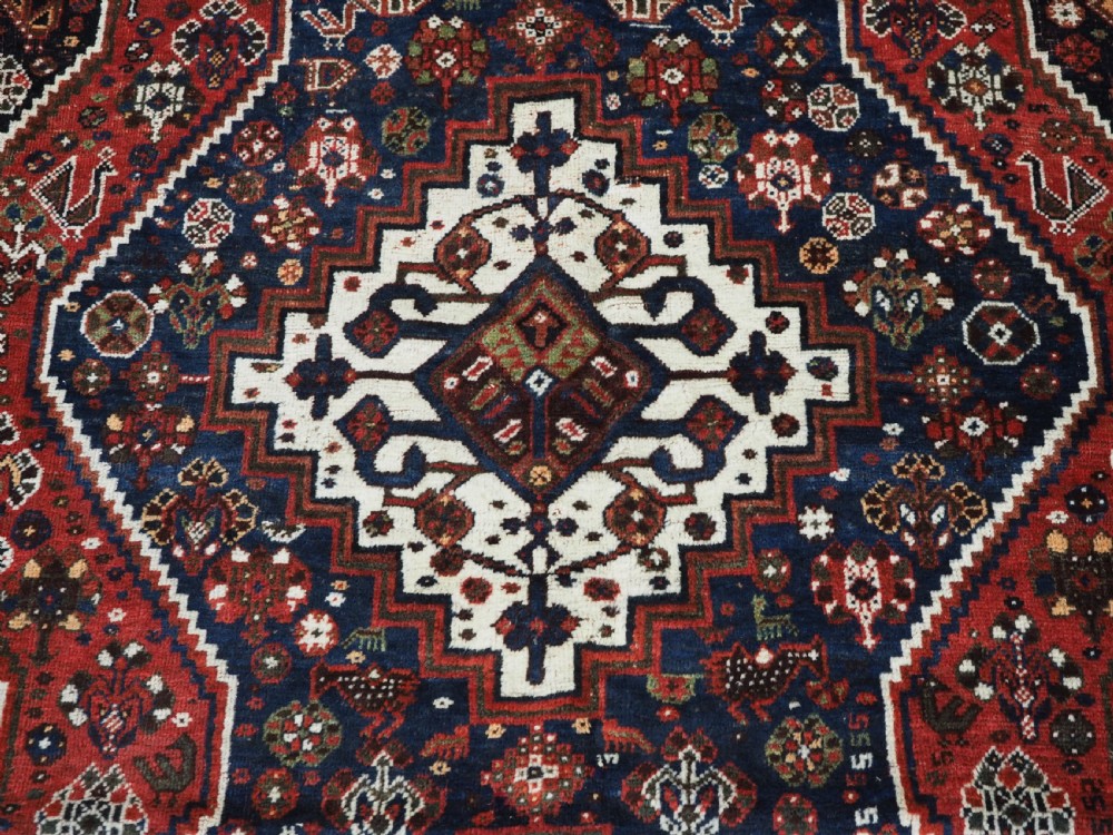 ANTIQUE TRIBAL RUG, SHIRAZ REGION, OUTSTANDING CONDITION, DATED 1921. View XI