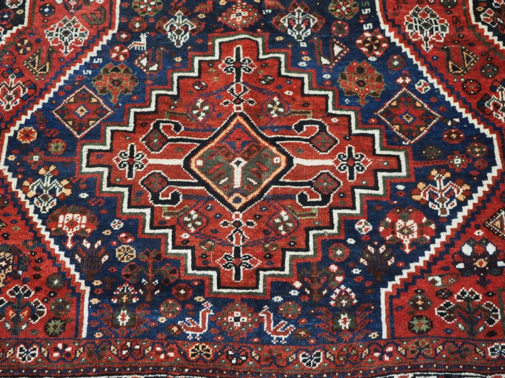 ANTIQUE TRIBAL RUG, SHIRAZ REGION, OUTSTANDING CONDITION, DATED 1921. View XII