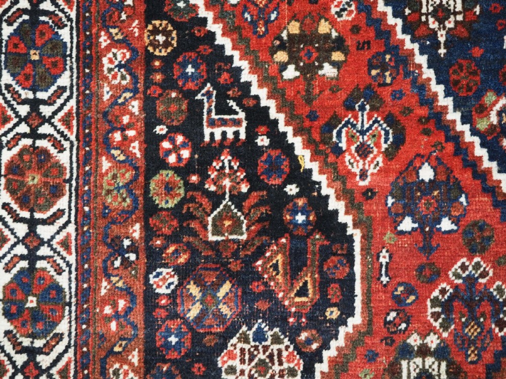 ANTIQUE TRIBAL RUG, SHIRAZ REGION, OUTSTANDING CONDITION, DATED 1921. View XIII