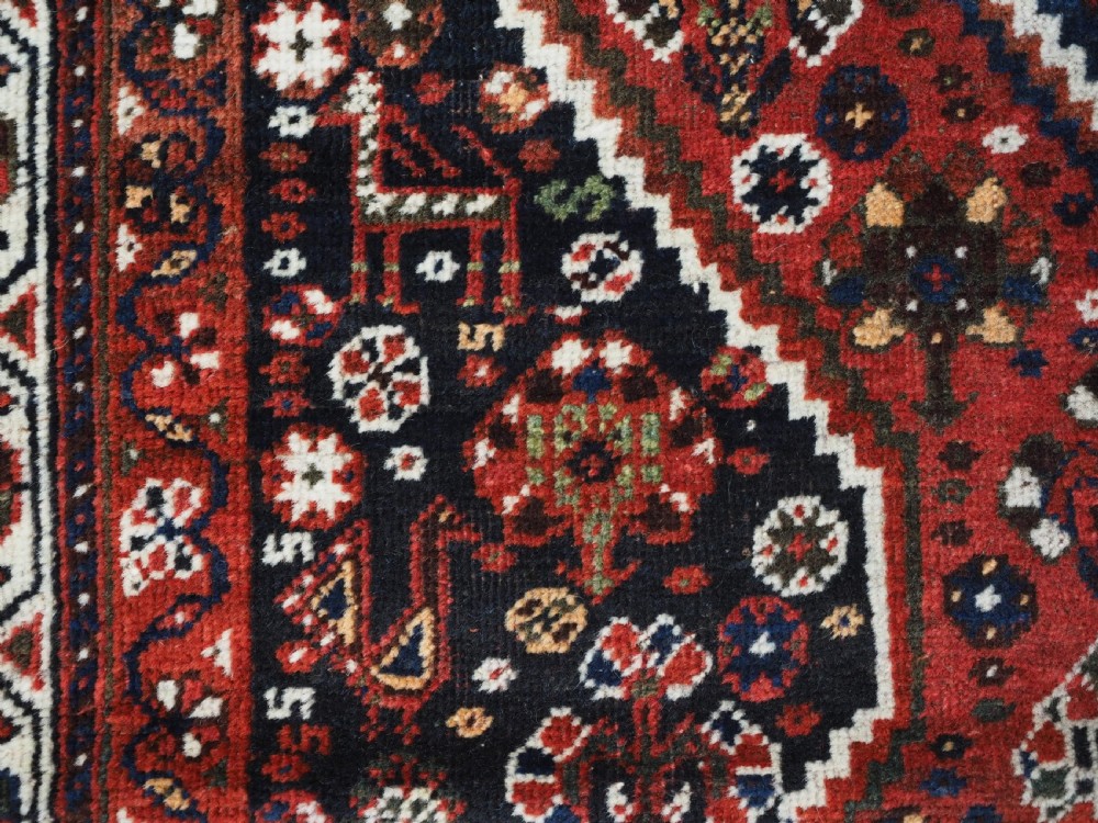 ANTIQUE TRIBAL RUG, SHIRAZ REGION, OUTSTANDING CONDITION, DATED 1921. View XIV
