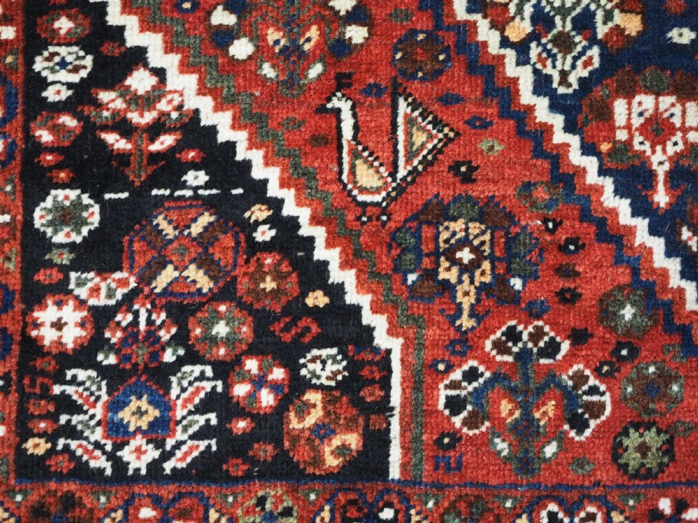 ANTIQUE TRIBAL RUG, SHIRAZ REGION, OUTSTANDING CONDITION, DATED 1921. View XV