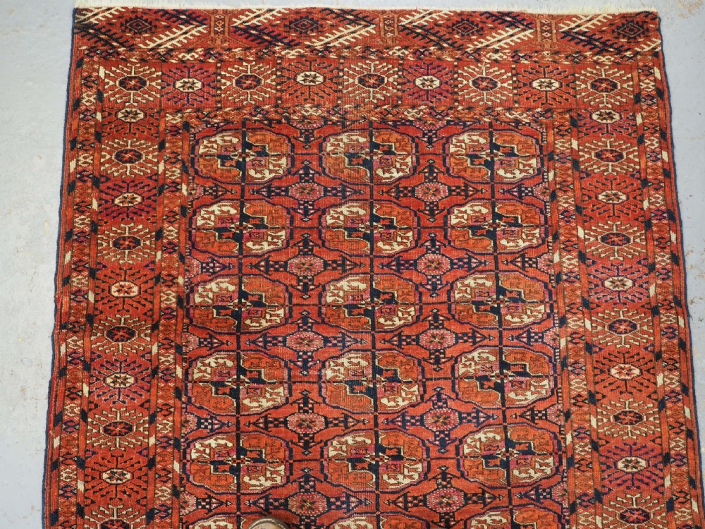 ANTIQUE TEKKE TURKMEN 'WEDDING' DOWRY RUG, SMALL SQUARE SIZE, CIRCA 1900. View III
