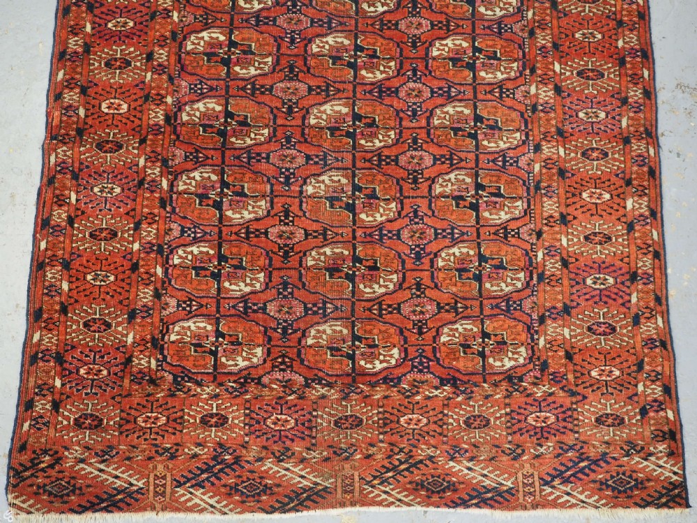 ANTIQUE TEKKE TURKMEN 'WEDDING' DOWRY RUG, SMALL SQUARE SIZE, CIRCA 1900. View IV