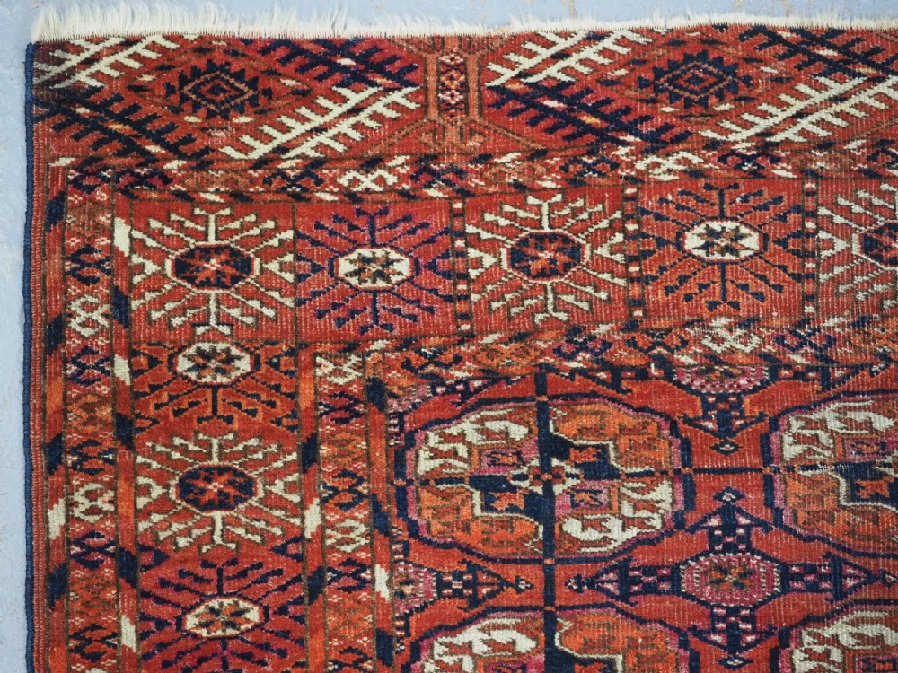 ANTIQUE TEKKE TURKMEN 'WEDDING' DOWRY RUG, SMALL SQUARE SIZE, CIRCA 1900. View V