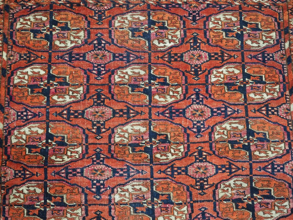 ANTIQUE TEKKE TURKMEN 'WEDDING' DOWRY RUG, SMALL SQUARE SIZE, CIRCA 1900. View VII
