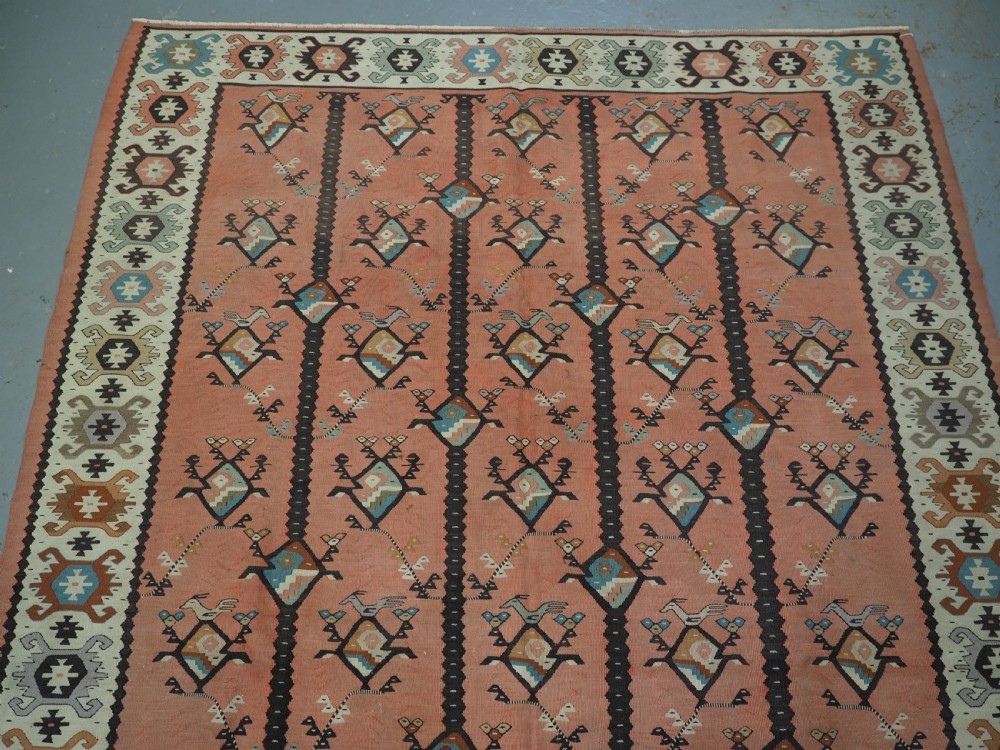 ANTIQUE SARKOY OR PIROT KILIM OF SCARCE DESIGN, SOFT COLOURS, CIRCA 1920. View III