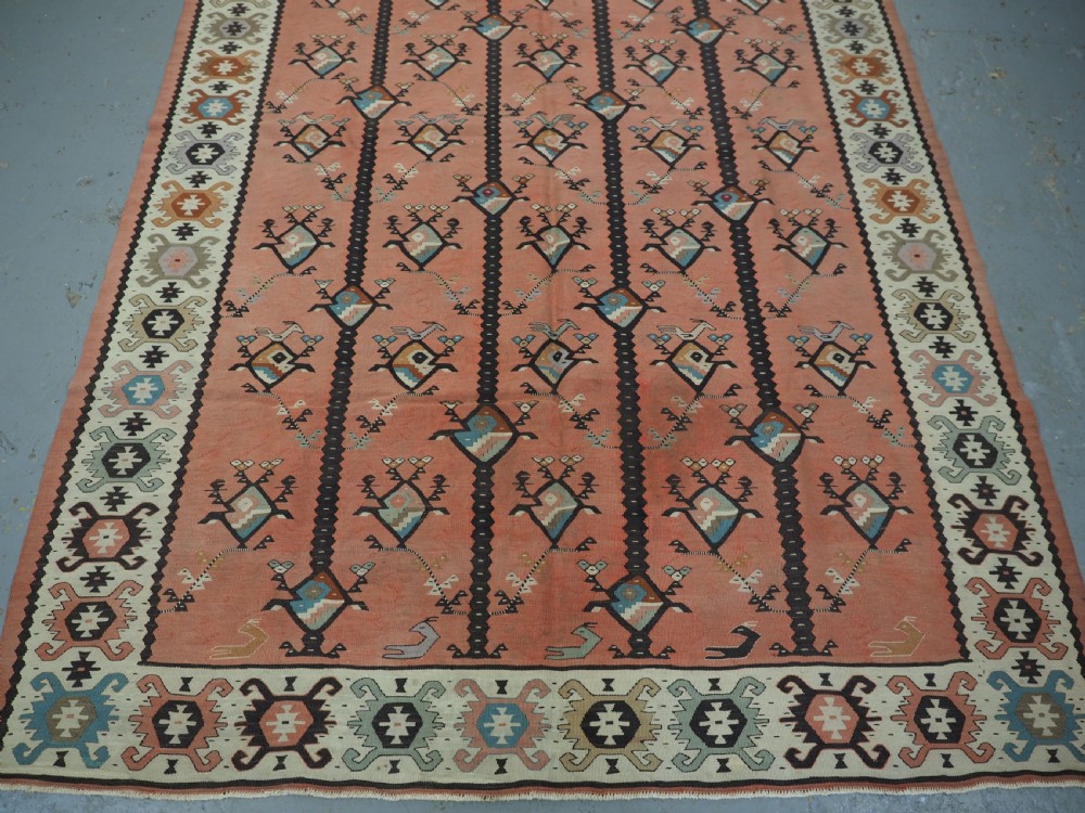 ANTIQUE SARKOY OR PIROT KILIM OF SCARCE DESIGN, SOFT COLOURS, CIRCA 1920. View IV