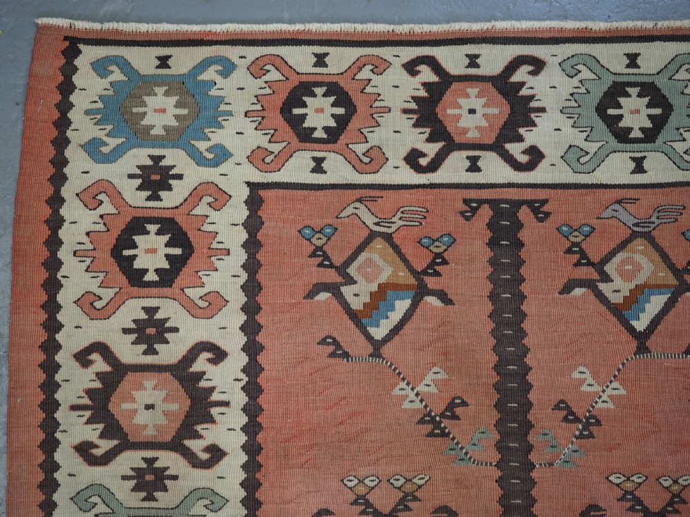 ANTIQUE SARKOY OR PIROT KILIM OF SCARCE DESIGN, SOFT COLOURS, CIRCA 1920. View V