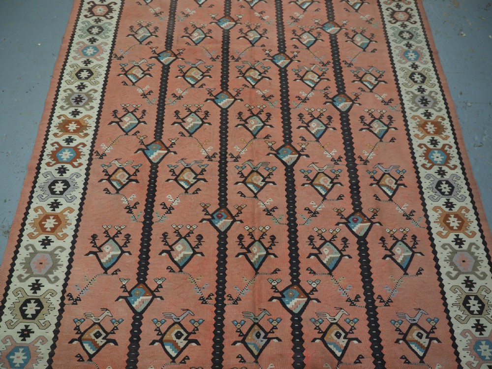 ANTIQUE SARKOY OR PIROT KILIM OF SCARCE DESIGN, SOFT COLOURS, CIRCA 1920. View VII