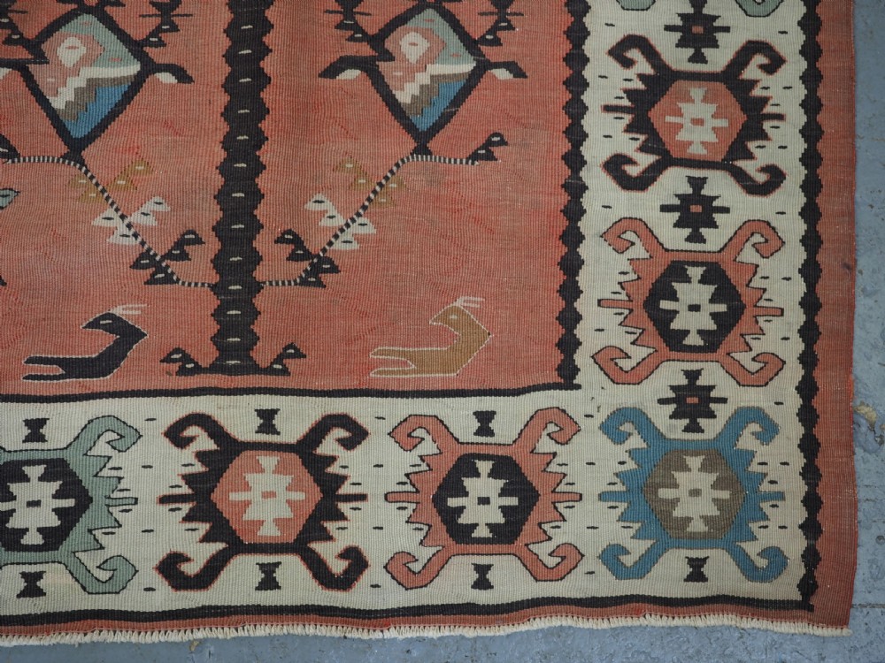 ANTIQUE SARKOY OR PIROT KILIM OF SCARCE DESIGN, SOFT COLOURS, CIRCA 1920. View IX