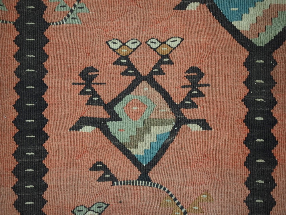ANTIQUE SARKOY OR PIROT KILIM OF SCARCE DESIGN, SOFT COLOURS, CIRCA 1920. View X
