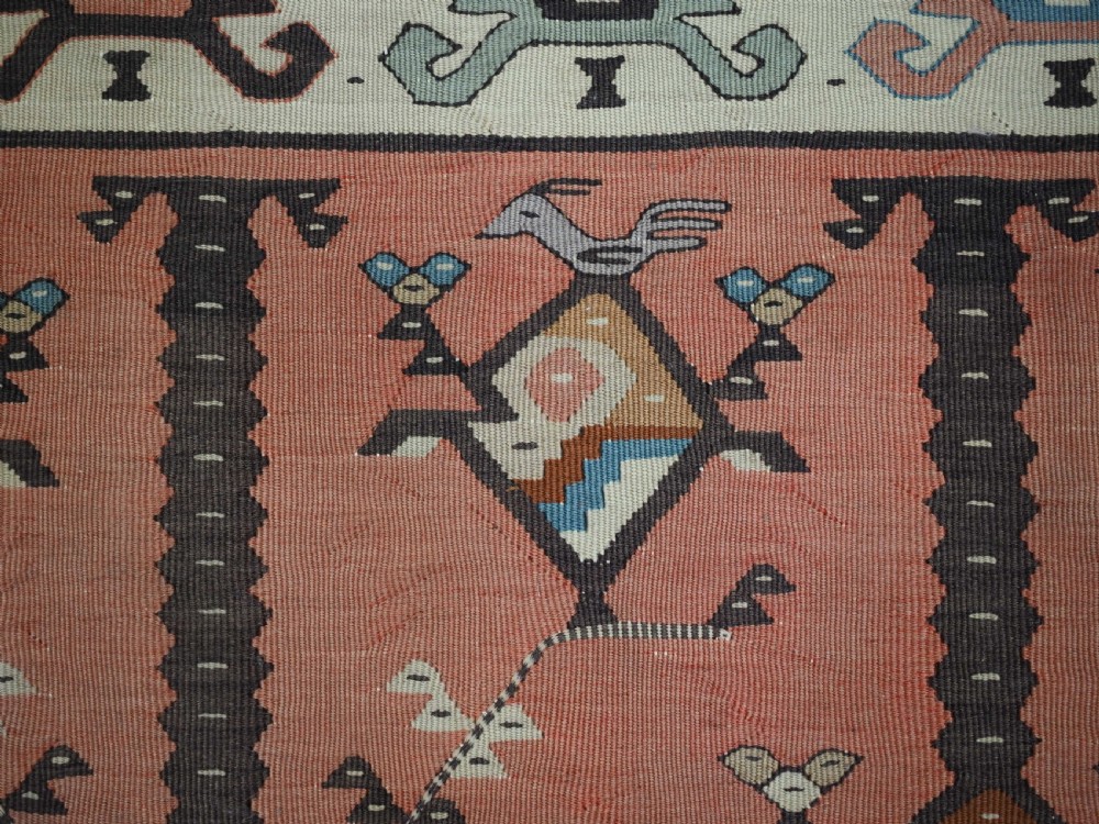ANTIQUE SARKOY OR PIROT KILIM OF SCARCE DESIGN, SOFT COLOURS, CIRCA 1920. View XI