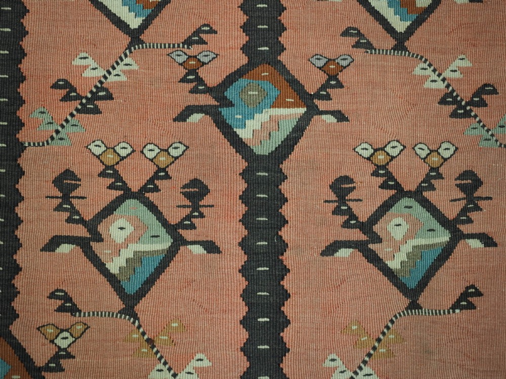ANTIQUE SARKOY OR PIROT KILIM OF SCARCE DESIGN, SOFT COLOURS, CIRCA 1920. View XII
