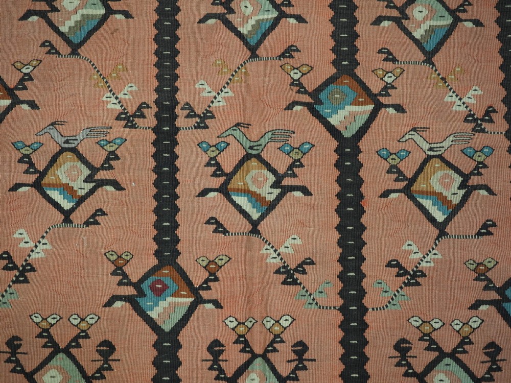 ANTIQUE SARKOY OR PIROT KILIM OF SCARCE DESIGN, SOFT COLOURS, CIRCA 1920. View XIII