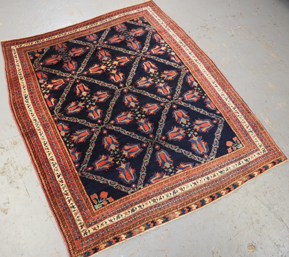 ANTIQUE AFSHAR TRIBAL RUG WITH LATTICE AND TULIP DESIGN, CIRCA 1890. View II