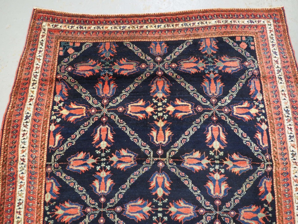 ANTIQUE AFSHAR TRIBAL RUG WITH LATTICE AND TULIP DESIGN, CIRCA 1890. View III