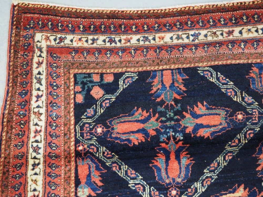 ANTIQUE AFSHAR TRIBAL RUG WITH LATTICE AND TULIP DESIGN, CIRCA 1890. View V