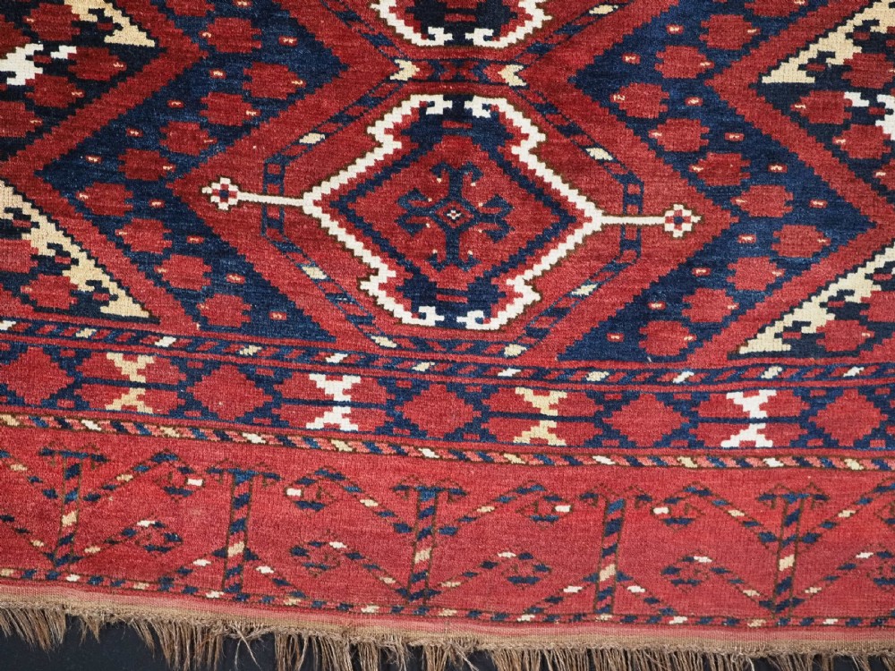 ANTIQUE ERSARI BESHIR TURKMEN CHUVAL FACE WITH IKAT DESIGN, CIRCA 1880. View VII