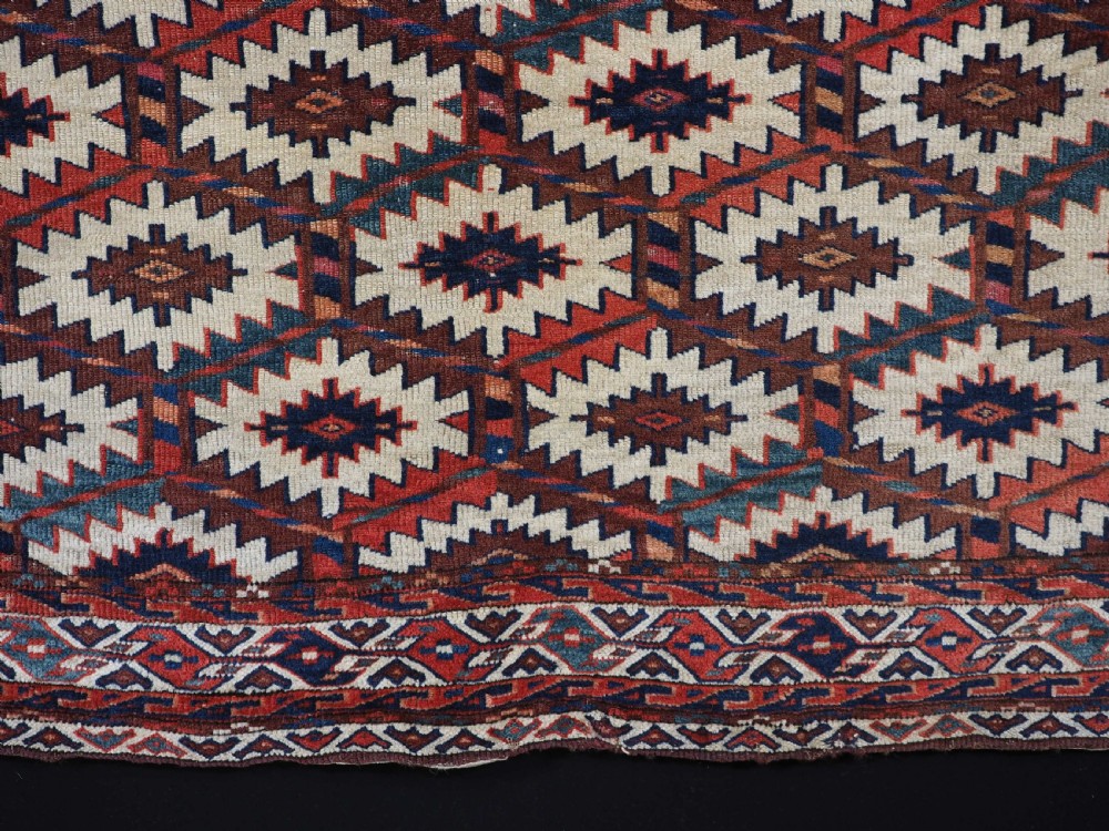 ANTIQUE YOMUT TURKMEN ASMALYK, BRIDAL CAMEL DECORATION, SUPERB COLOURS, 2ND HALF 19TH CENTURY. View V