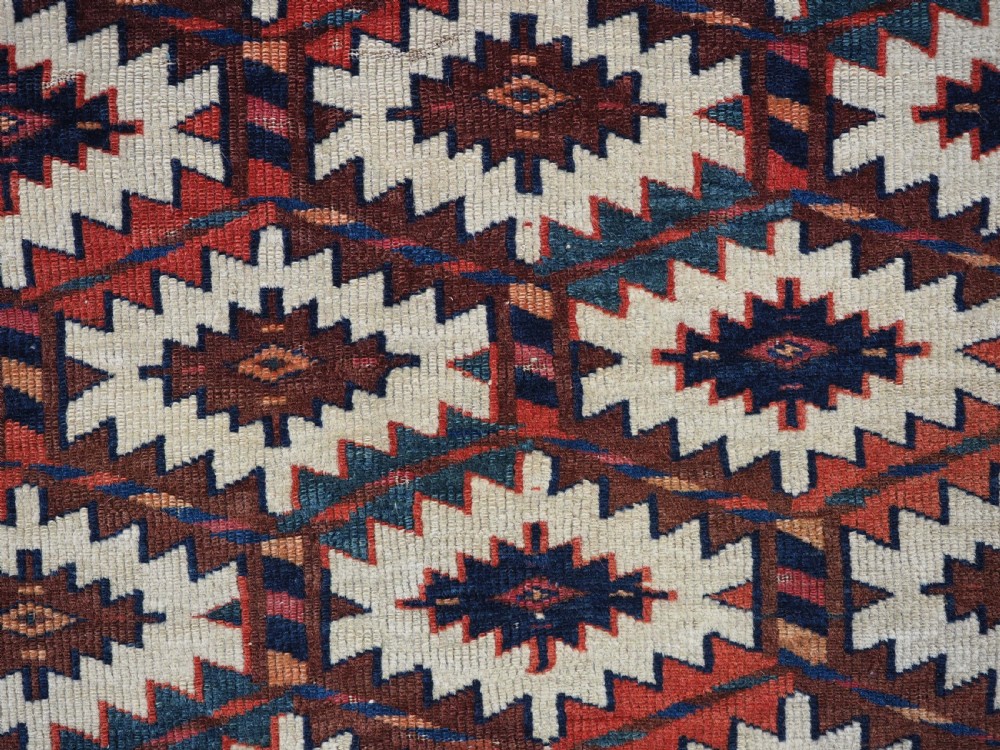 ANTIQUE YOMUT TURKMEN ASMALYK, BRIDAL CAMEL DECORATION, SUPERB COLOURS, 2ND HALF 19TH CENTURY. View VIII