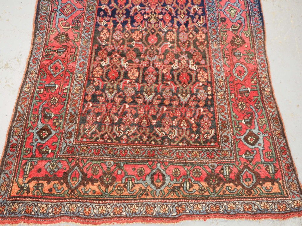 ANTIQUE BIJAR RUG, WOOL FOUNDATION, HERATI DESIGN, CIRCA 1900. View V