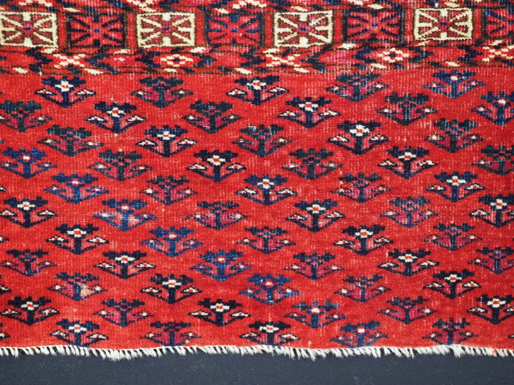 EXCEPTIONAL PAIR OF ANTIQUE TEKKE TURKMEN CHUVAL FACES, SILK HIGHLIGHTS, MID 19TH CENTURY. View XXVI