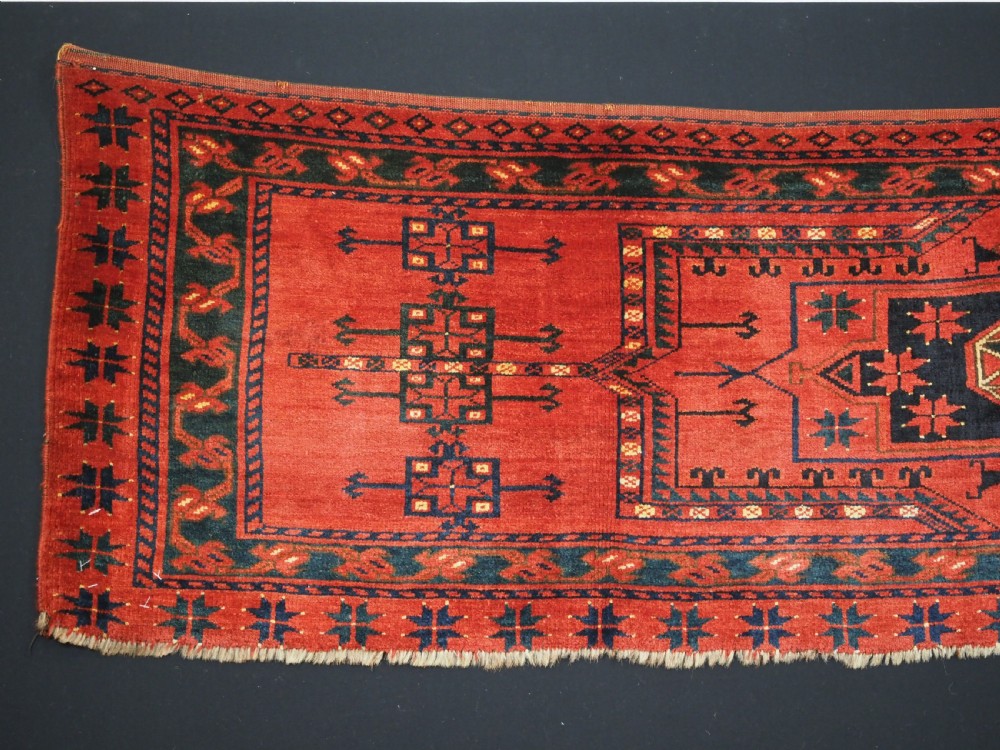 ANTIQUE ERSARI TURKMEN TORBA WITH STAR IN OCTAGON DESIGN, LARGE SIZE, CIRCA 1880. View III
