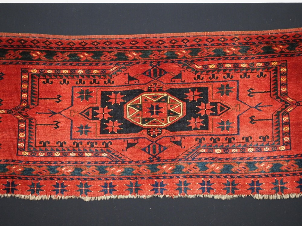 ANTIQUE ERSARI TURKMEN TORBA WITH STAR IN OCTAGON DESIGN, LARGE SIZE, CIRCA 1880. View IV
