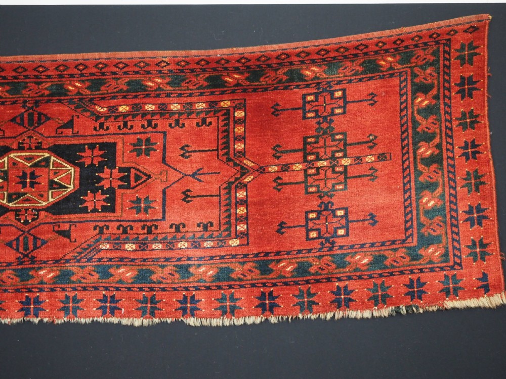 ANTIQUE ERSARI TURKMEN TORBA WITH STAR IN OCTAGON DESIGN, LARGE SIZE, CIRCA 1880. View V