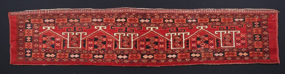ANTIQUE ERSARI TURKMEN TORBA OF SCARCE DESIGN, EXCELLENT CONDITION, CIRCA 1890.