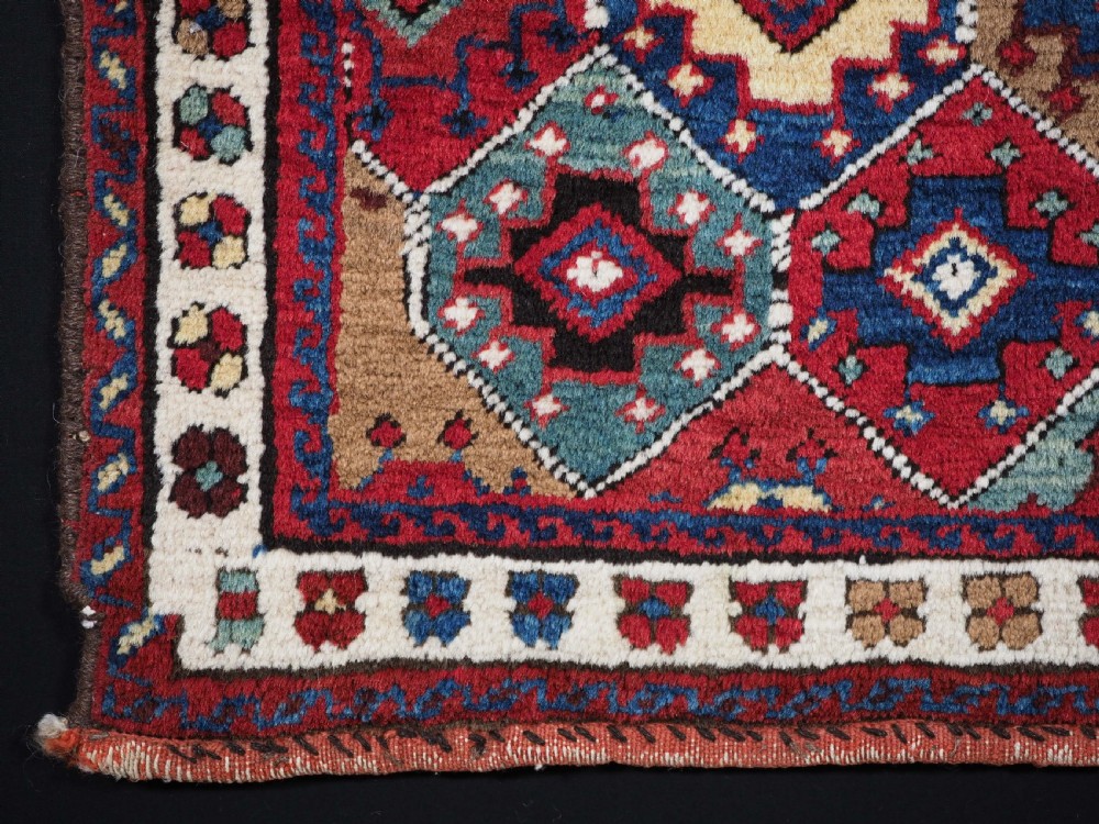 ANTIQUE SHAHSAVAN BAG FACE, PILED WITH SUPERB COLOUR, CIRCA 1890. View IV