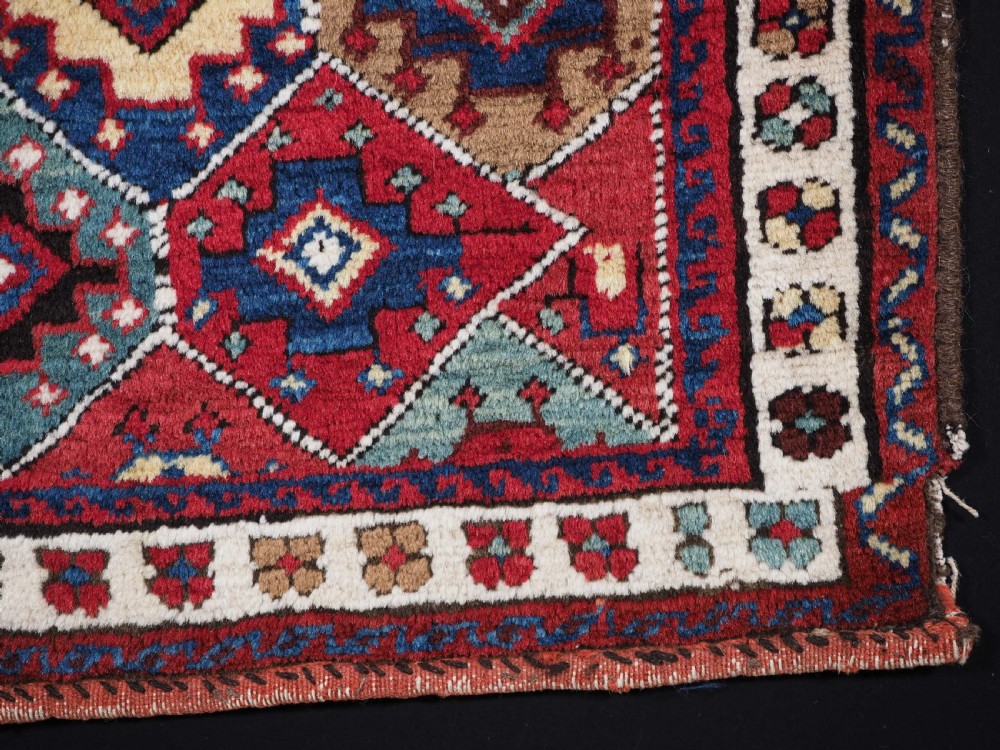 ANTIQUE SHAHSAVAN BAG FACE, PILED WITH SUPERB COLOUR, CIRCA 1890. View V