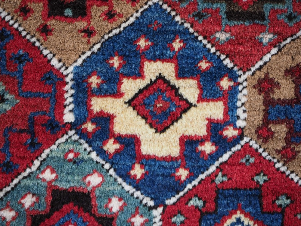 ANTIQUE SHAHSAVAN BAG FACE, PILED WITH SUPERB COLOUR, CIRCA 1890. View VII