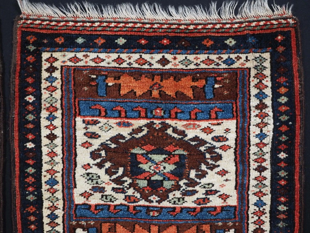 A PAIR OF ANTIQUE KURDISH SADDLE BAG FACES, SUPERB CONDITION, CIRCA 1900. View VII