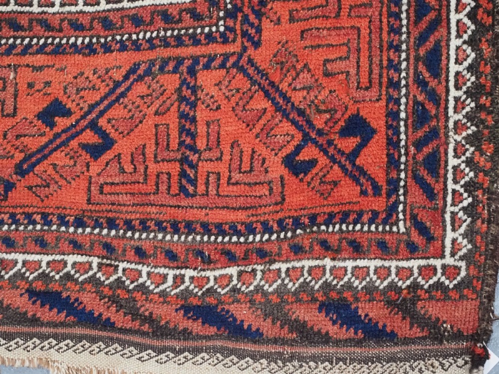 ANTIQUE AFGHAN BALUCH RUG WITH LATTICE DESIGN, CIRCA 1900. View IX
