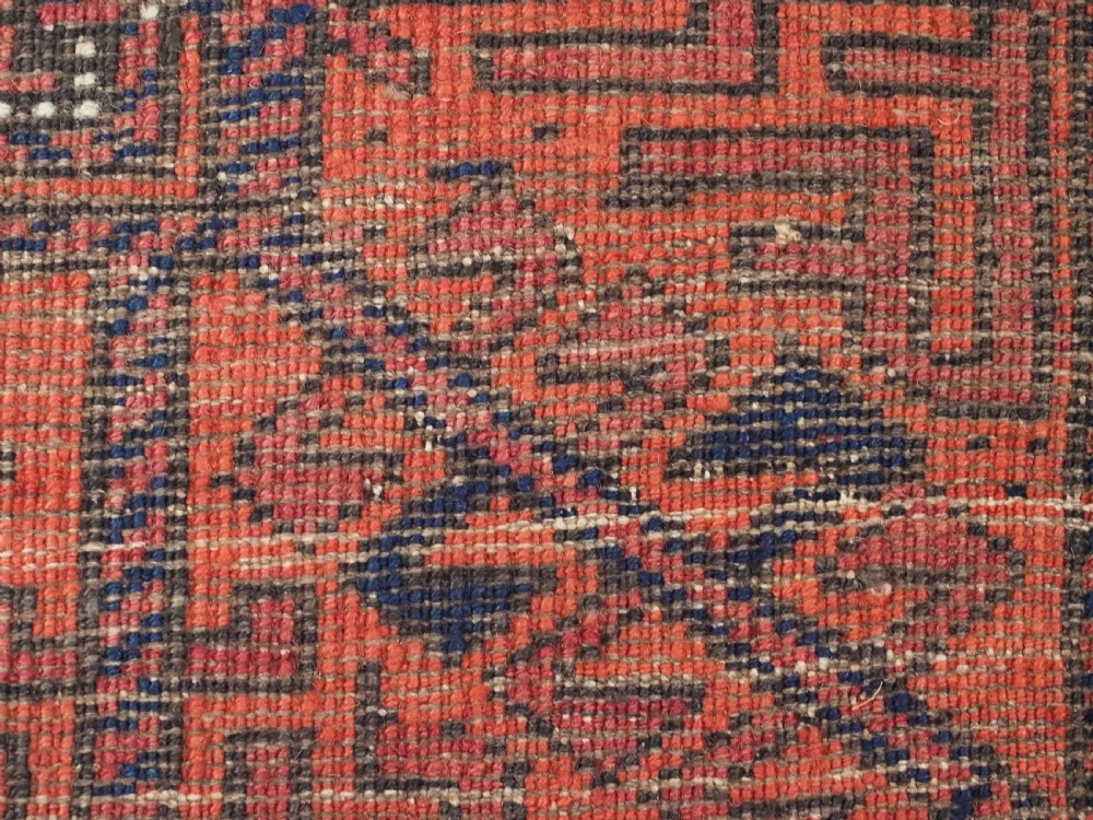 ANTIQUE AFGHAN BALUCH RUG WITH LATTICE DESIGN, CIRCA 1900. View X