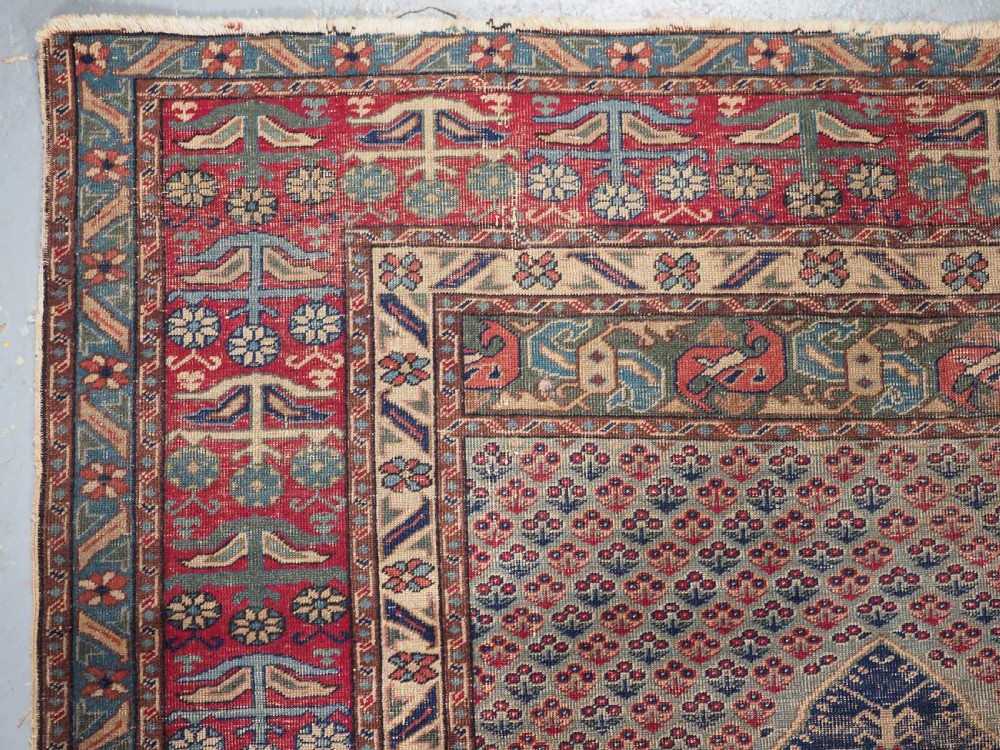 ANTIQUE TURKISH KULA VILLAGE PRAYER RUG, UNUSUAL DESIGN, 2ND HALF 19TH CENTURY. View II