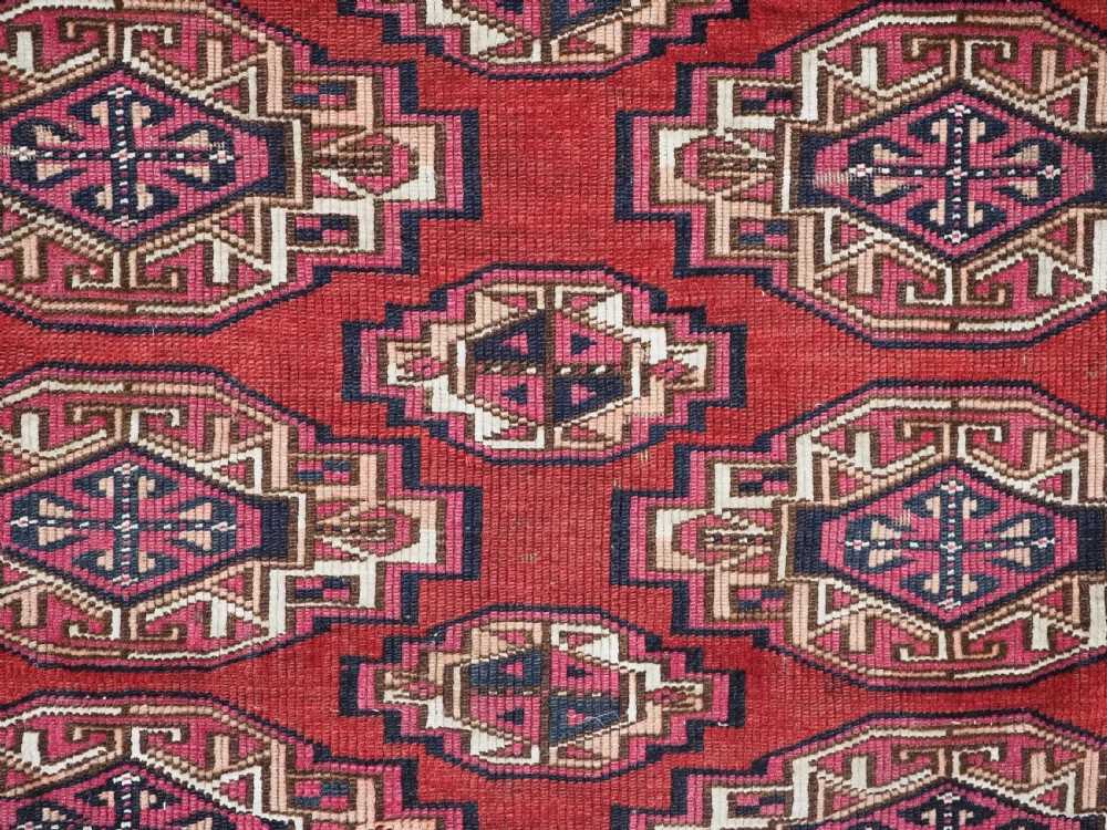 ANTIQUE SARYK TURKMEN CHUVAL FACE, COTTON AND COCHINEAL HIGHLIGHTS, 2ND HALF 19TH CENT. View VII