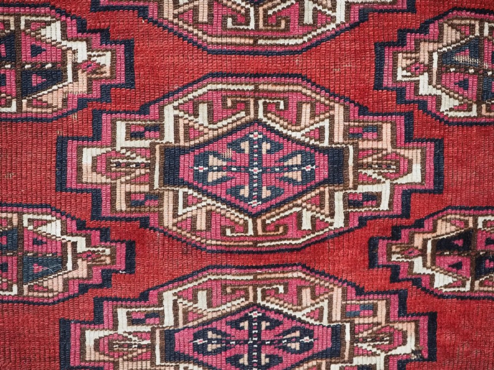 ANTIQUE SARYK TURKMEN CHUVAL FACE, COTTON AND COCHINEAL HIGHLIGHTS, 2ND HALF 19TH CENT. View VIII
