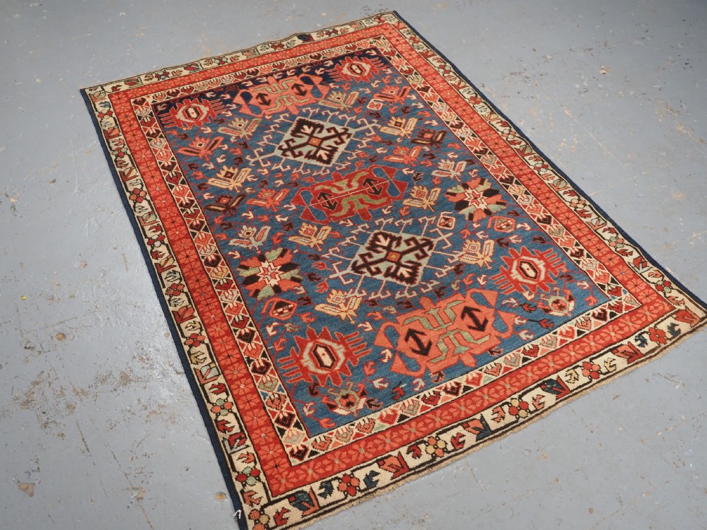 ANTIQUE CAUCASIAN SEICHUR RUG, OUTSTANDING DESIGN & COLOUR, CIRCA 1890. View II