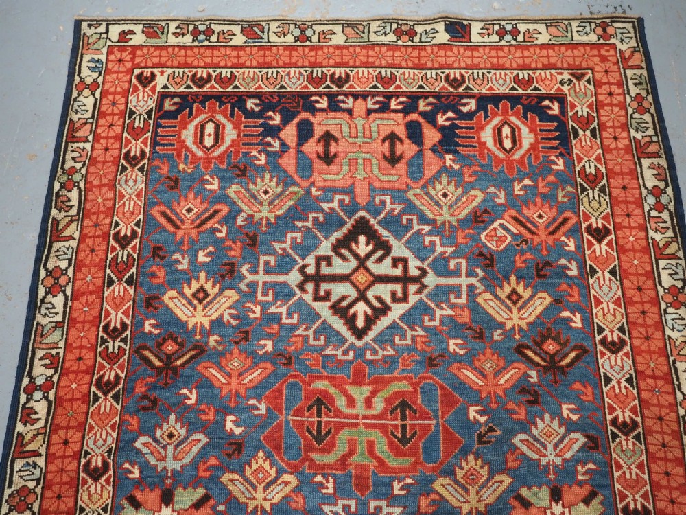 ANTIQUE CAUCASIAN SEICHUR RUG, OUTSTANDING DESIGN & COLOUR, CIRCA 1890. View III