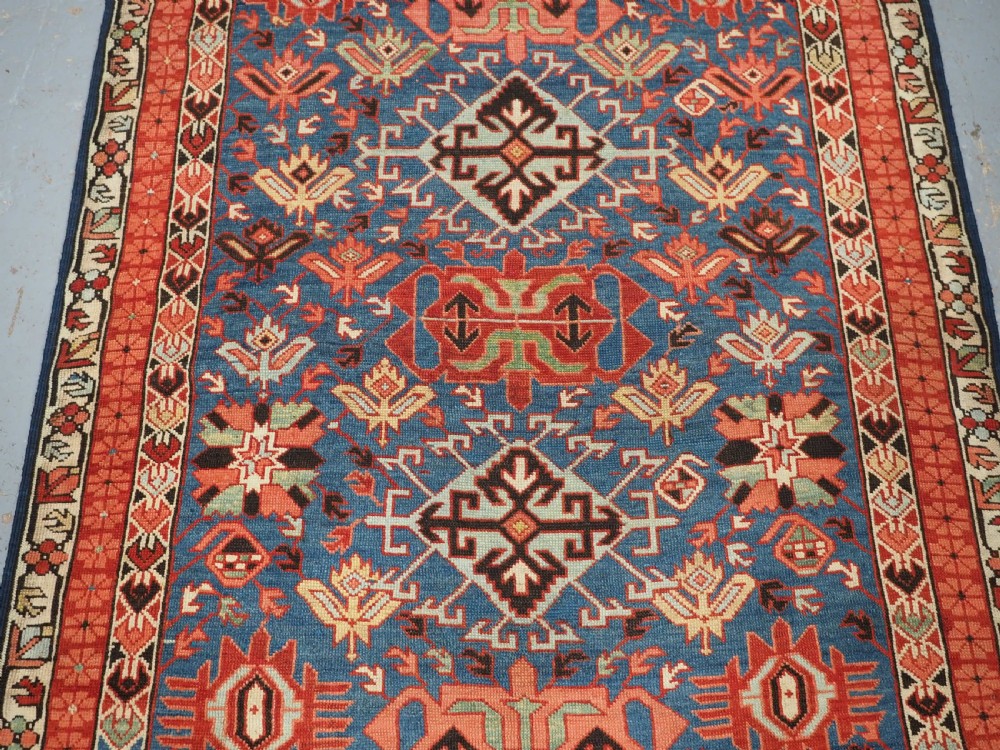 ANTIQUE CAUCASIAN SEICHUR RUG, OUTSTANDING DESIGN & COLOUR, CIRCA 1890. View IV