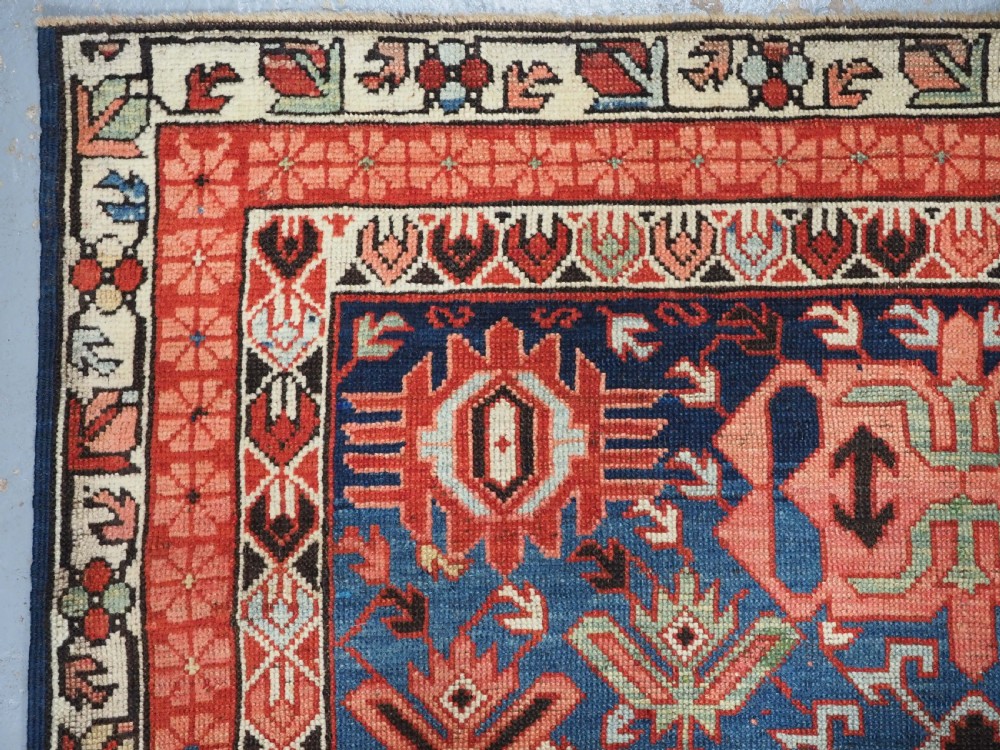 ANTIQUE CAUCASIAN SEICHUR RUG, OUTSTANDING DESIGN & COLOUR, CIRCA 1890. View VI