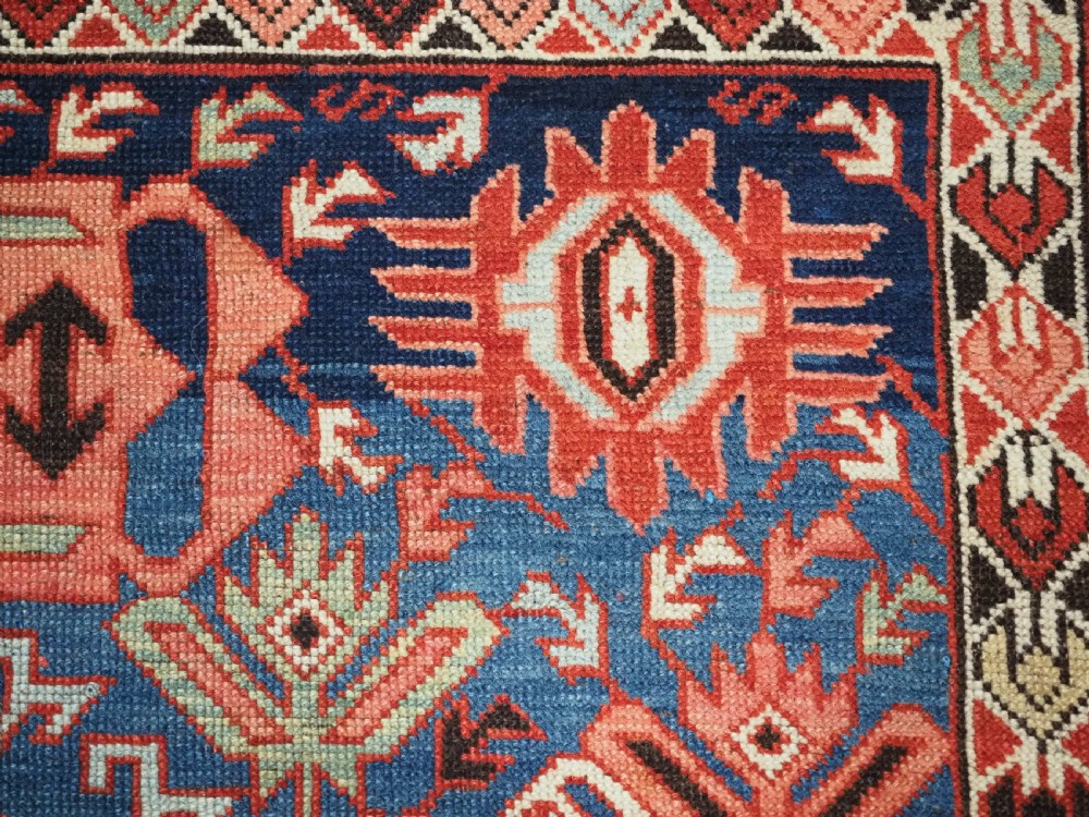 ANTIQUE CAUCASIAN SEICHUR RUG, OUTSTANDING DESIGN & COLOUR, CIRCA 1890. View VIII